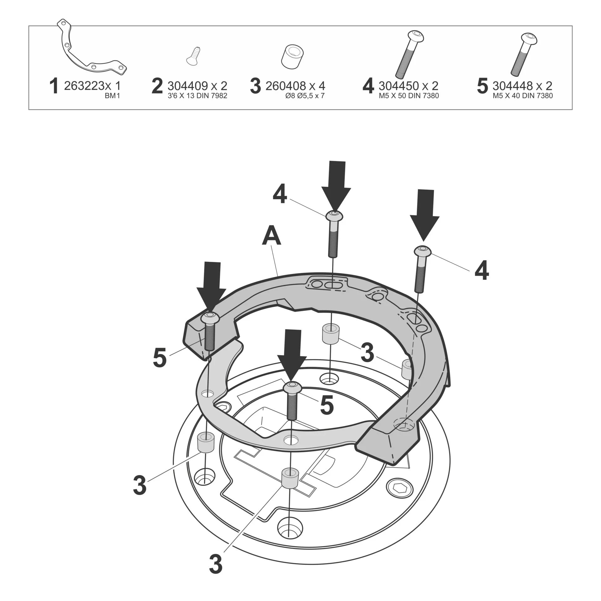 Fixation sacoche réservoir Shad BMW R 1250 / 1200 GS