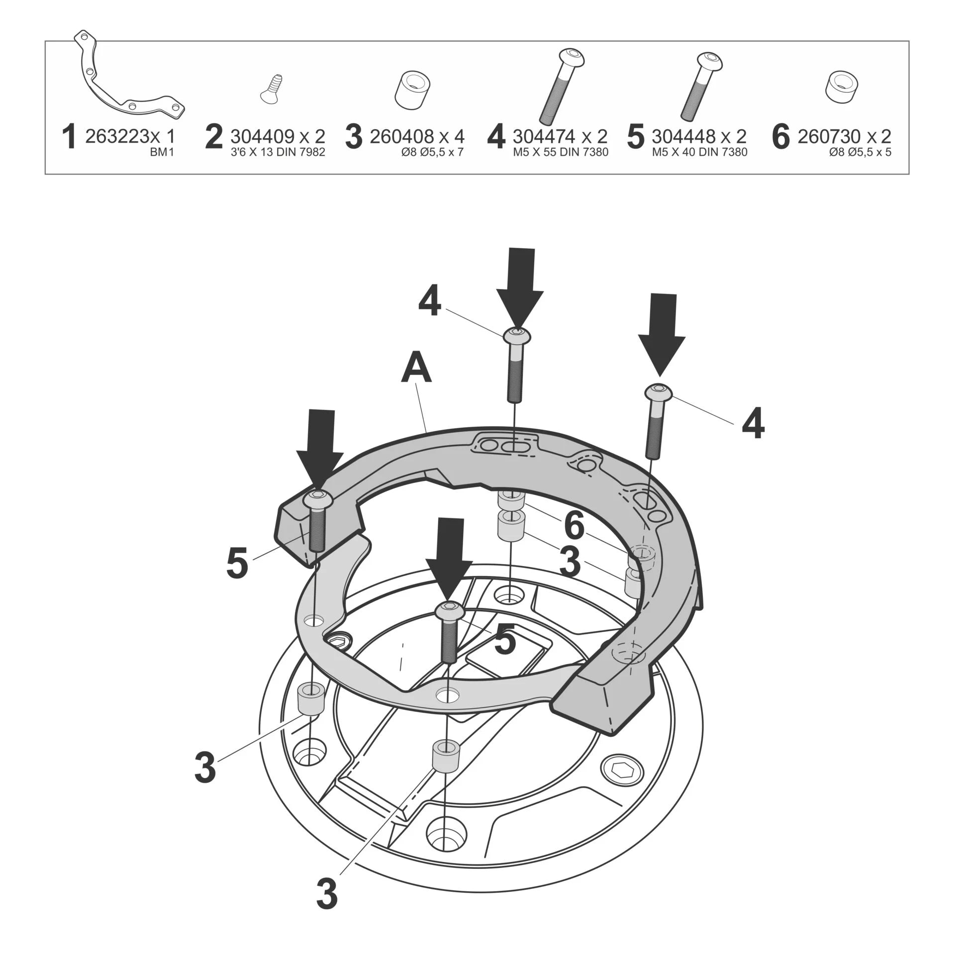 Fixation sacoche réservoir Shad BMW R 1300 GS