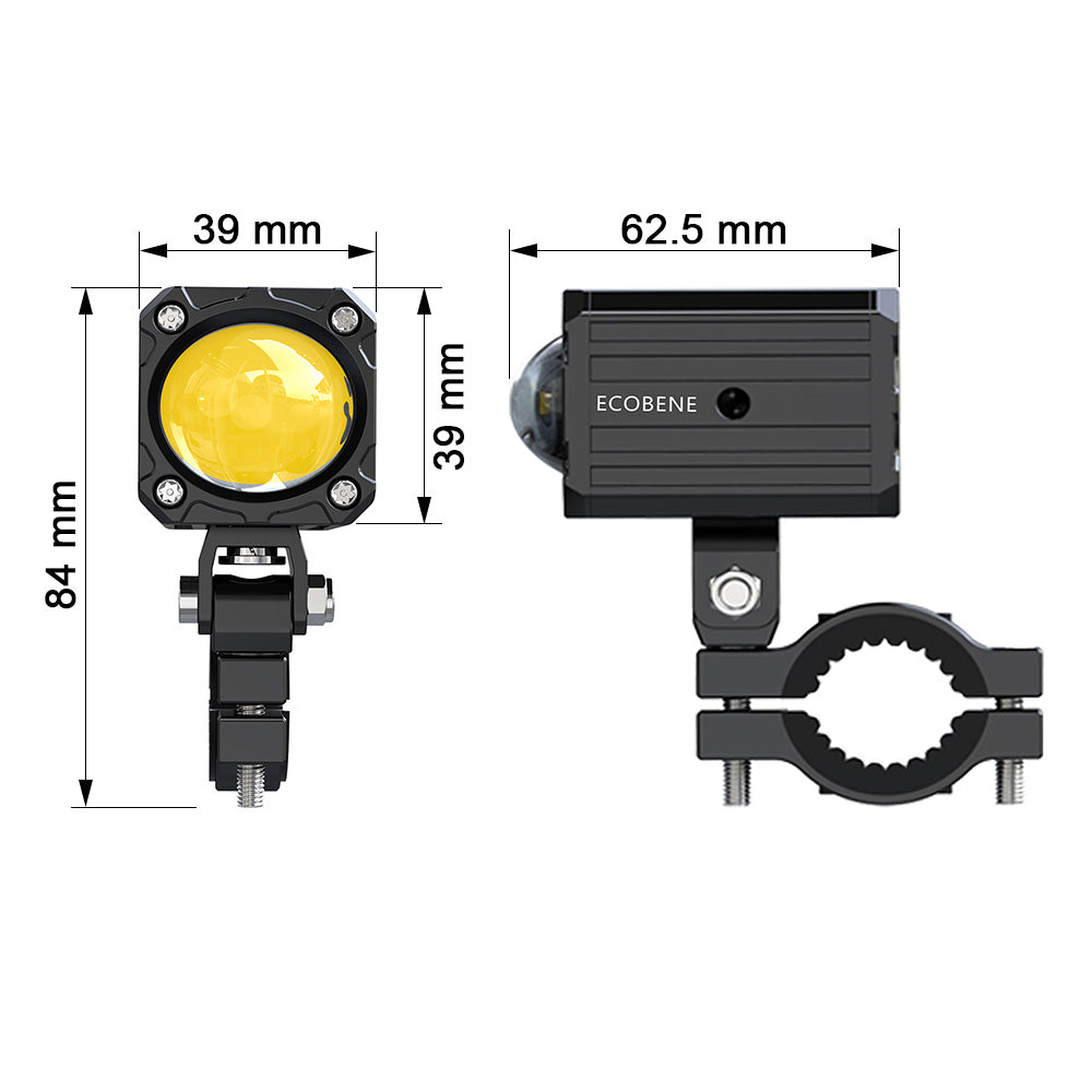 Mini feux additionnels jaune/blanc anti-brouillard BMW GS