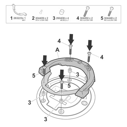 Fixation sacoche réservoir Shad BMW R 1250 / 1200 GS