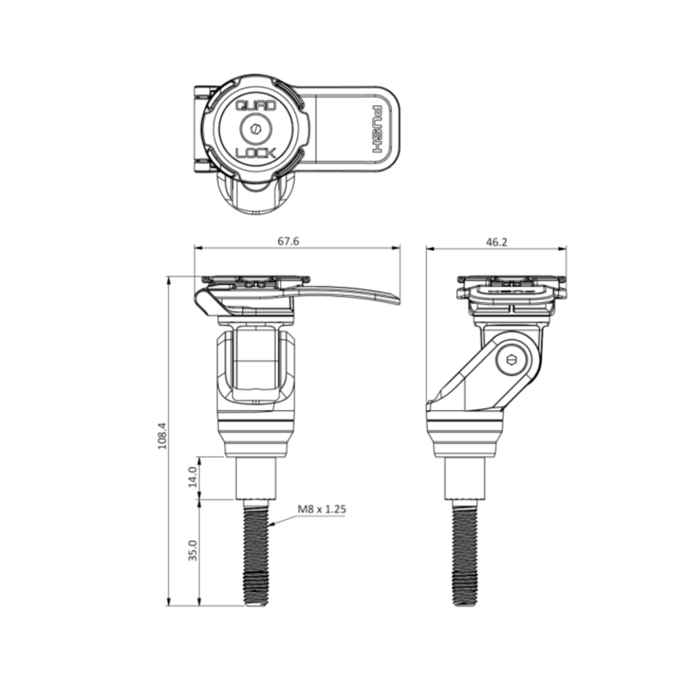 Soporte de varilla roscada Quad Lock